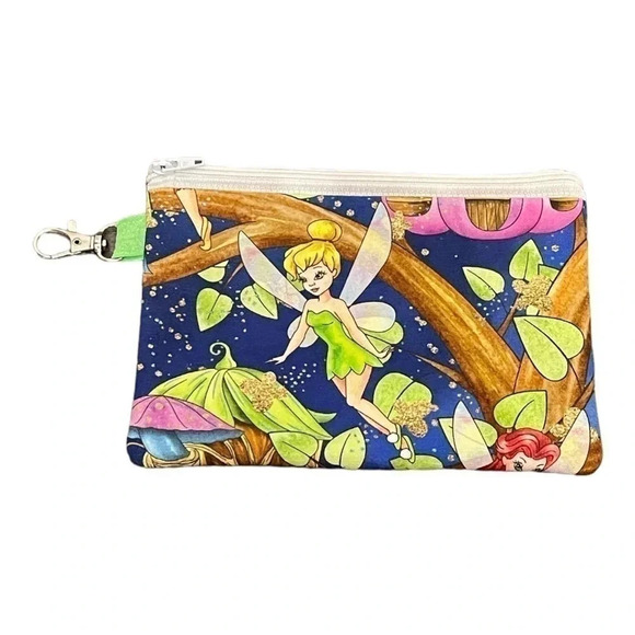 Tinker Bell Fairy Themed Custom Made Purse Tote and Matching Attached Zipper Bag - Picture 10 of 12